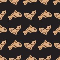 Seamless luxury pattern with whales in simple style. Good for backgrounds and prints. Vector