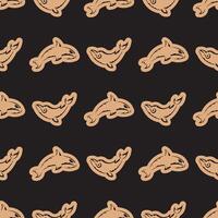 Seamless luxury pattern with whales in simple style. Good for backgrounds and prints. Vector