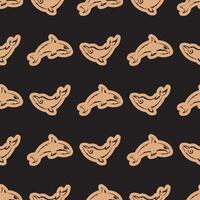 Seamless luxury pattern with whales in simple style. Good for backgrounds and prints. Vector