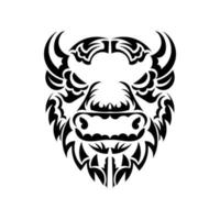 Vectorial illustration, head healthy ferocious bull on a white background vector