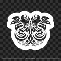 A stylized black and white floral pattern on a transparent background vector