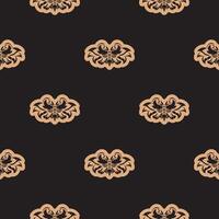 Seamless pattern with gold and black flowers on a black background vector