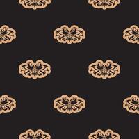 Seamless dark pattern with monograms in the Baroque style. Good for menus, postcards, books, murals and fabrics. Vector illustration.