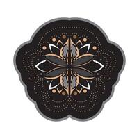Lotus pattern in Simple style. Color Print. Isolated. Vector