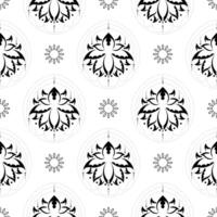 Lotus seamless pattern. Black and white. Good for menus, postcards, books, murals and fabrics. vector
