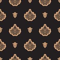 Dark solid color Seamless pattern with lotuses in Simple style. Good for menus, postcards, books, wallpaper and fabric. vector