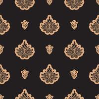 Dark solid color Seamless pattern with lotuses in Simple style. Good for menus, postcards, books, wallpaper and fabric. Vector