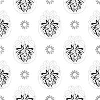Lotus seamless pattern. Black and white. Good for backgrounds and prints. vector