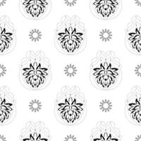 Lotus seamless pattern. Black and white. Good for backgrounds and prints. Vector