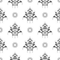 Lotus seamless pattern. Black and white. Good for mural wallpaper, fabric, postcards and printing. Vector illustration.