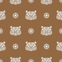 Simple seamless pattern owl face in boho style. Good for clothing and textiles. vector