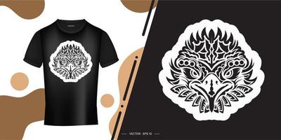 Print contour Eagle face. Good covers, fabrics, postcards and printing. Vector illustration.