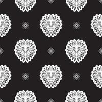 Seamless pattern with a lion's head in a simple style. Good covers, fabrics, postcards and printing. vector