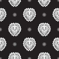 Seamless pattern with a lion's head in a simple style. Good covers, fabrics, postcards and printing. Vector