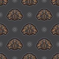 Colored Seamless pattern with Damask element. Good for backgrounds, prints, apparel and textiles. Vector