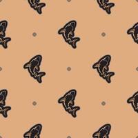 Seamless luxury pattern with sharks. Good for mural wallpaper, fabric, postcards and printing. Vector illustration.