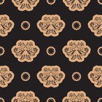 Seamless luxury pattern with flowers and monograms in Simple style. Good for clothing and textiles. illustration. vector