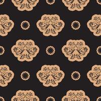 Seamless luxury pattern with flowers and monograms in Simple style. Good for clothing and textiles. Vector illustration.