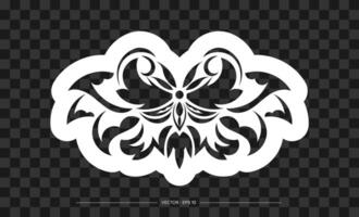A white and black tattoo design on a transparent background vector