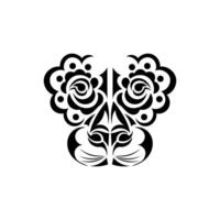 Lion tattoo on a white background. Vector illustration.