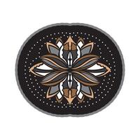 Lotus pattern in Simple style. Yoga symbol. Color Print. Isolated. Vector illustration.