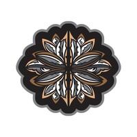 Lotus pattern in Simple style. Color Print. Isolated. Vector