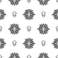 Seamless pattern with lotuses in simple style. Good for clothing, textiles, backgrounds and prints. Vector illustration.
