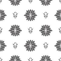 Seamless pattern with lotuses in simple style. Good for clothing, textiles, backgrounds and prints. Vector illustration.