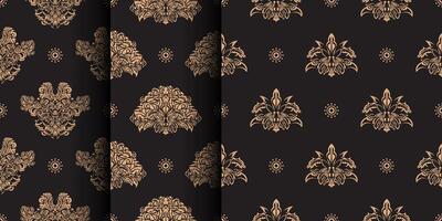 Set of Seamless pattern with Damask element. Good for backgrounds and prints. illustration. vector
