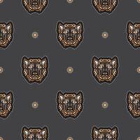 Seamless pattern with a dog's face in simple style. Good for clothing and textiles. vector