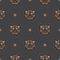 Seamless pattern with a dog's face in simple style. Good for clothing and textiles. Vector