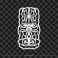 Tiki mask. Sample of Maori or Polynesia. Suitable for t-shirts, phone cases and tattoos. Vector