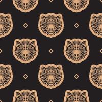 Seamless pattern with BEAR FACE in Simple style. Good for backgrounds, prints, apparel and textiles. illustration. vector
