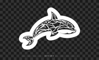 Simple style whale print. Isolated. Vector