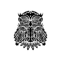 Owl tattoo. Owl from patterns. Vector