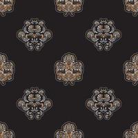 Seamless dark pattern with monograms in the Baroque style. Good for wall wallpaper and printing. Vector illustration.