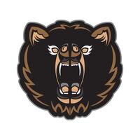 Colored face of a bear. Good for t-shirts and prints. Isolated. vector