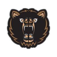 Colored face of a bear. Good for t-shirts and prints. Isolated. Vector