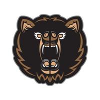 cara coloreada de un oso. bueno para camisetas y estampados. aislado. vector