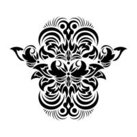 Vintage Baroque Victorian frame border monogram floral ornament. Tattoo black and white filigree calligraphic vector heraldic shield swirl