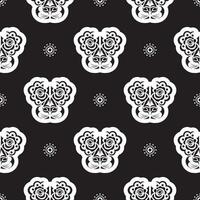 Seamless pattern with a lion's head in a simple style. Good for backgrounds, prints, apparel and textiles. Vector