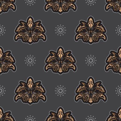 Colored Seamless pattern with Damask element. Good for backgrounds, prints, apparel and textiles. illustration.