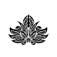 Lotus ornament, ethnic tattoo. Isolated. Vector illustration.