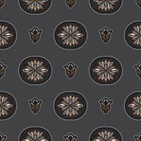 Seamless pattern with lotuses. Expensive and luxurious style. Good for clothing and textiles. Vector illustration.