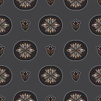 Seamless pattern with lotuses. Expensive and luxurious style. Good for clothing and textiles. Vector illustration.