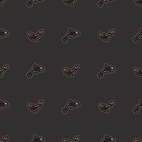 Seamless dark pattern with whales in simple style. Good for backgrounds and prints. Vector