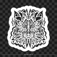 A stylized head of a wolf on a black background vector