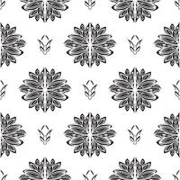 Seamless pattern with lotuses in simple style. Good for backgrounds, prints, apparel and textiles. Vector