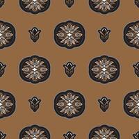 Seamless pattern with lotuses. Expensive and luxurious style. Good for menus, postcards and fabrics. Vector illustration.