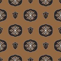 Seamless pattern with lotuses. Expensive and luxurious style. Good for menus, postcards and fabrics. Vector illustration.